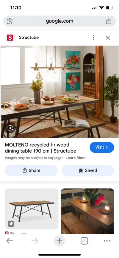 Structube reclaimed wood dining table, View more