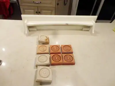 2 Sets Corner Block Rosette Doorway Mouldings & White Wood Shelf, View more
