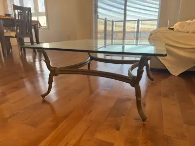 Vintage Bombay glass coffee table, View more