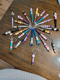 Beaded pens and key chains