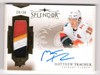 2018-19 Splendor #S-MT Matthew Tkachuk PATCH 4 COULEURS AUTO RC