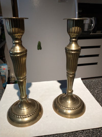 Pair of vintage brass candle holders.