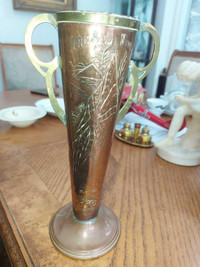 Ca.1935 Art Nouveau 11 1/4" English Bradley and Co. Copper Vase