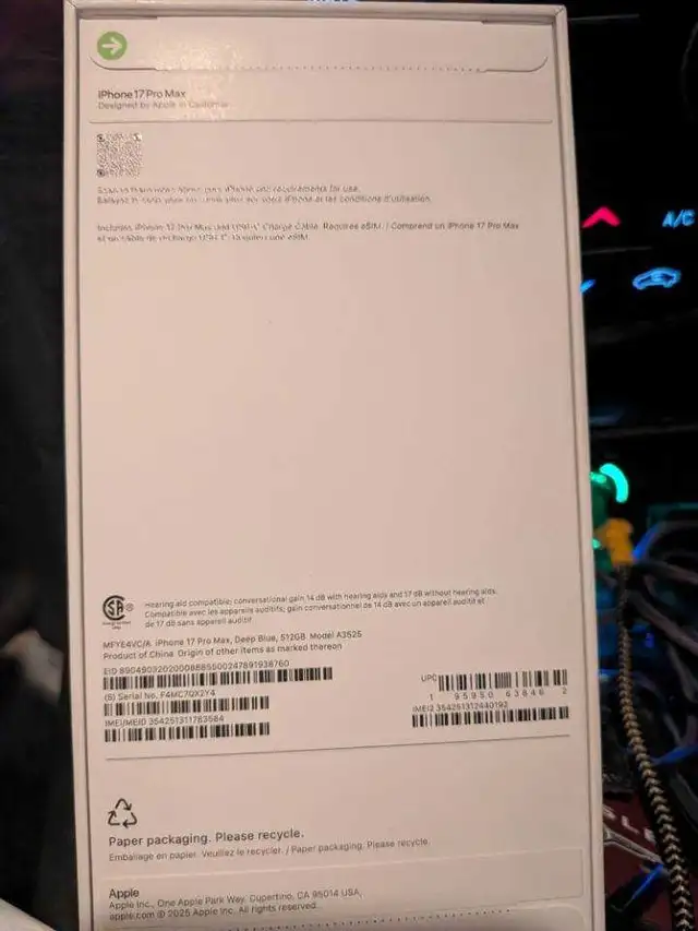 Apple iPhone 17 Pro Max592348181305108481