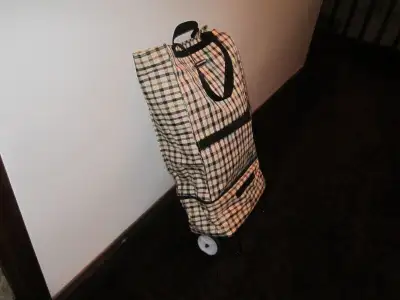 Rolling Collapsible Canvas Tote Bag, View more