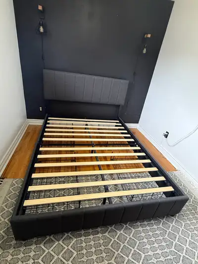 Queen bed frame with drawer storage , View more