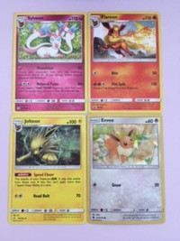 Pokemon Cards Eevee plus 3 evolutions