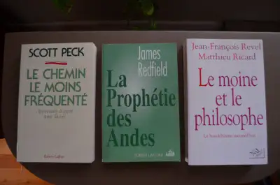 Livres (20) dont plusieurs sont des best sellers; Le chemin le moin fréquente, La prophetie des Ande...