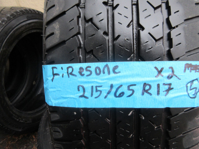 2 tires of Firestone 215/65/17 All-season tires for sale | Tires & Rims |  Kitchener / Waterloo | Kijiji