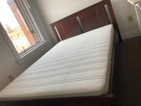 WOODEN DOUBLE BED FRAME + DOUBLE MATTRESS