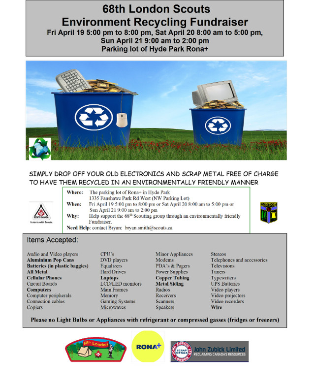 66th London Scout Group E-Waste and Scrap Metal Drive in Events in London