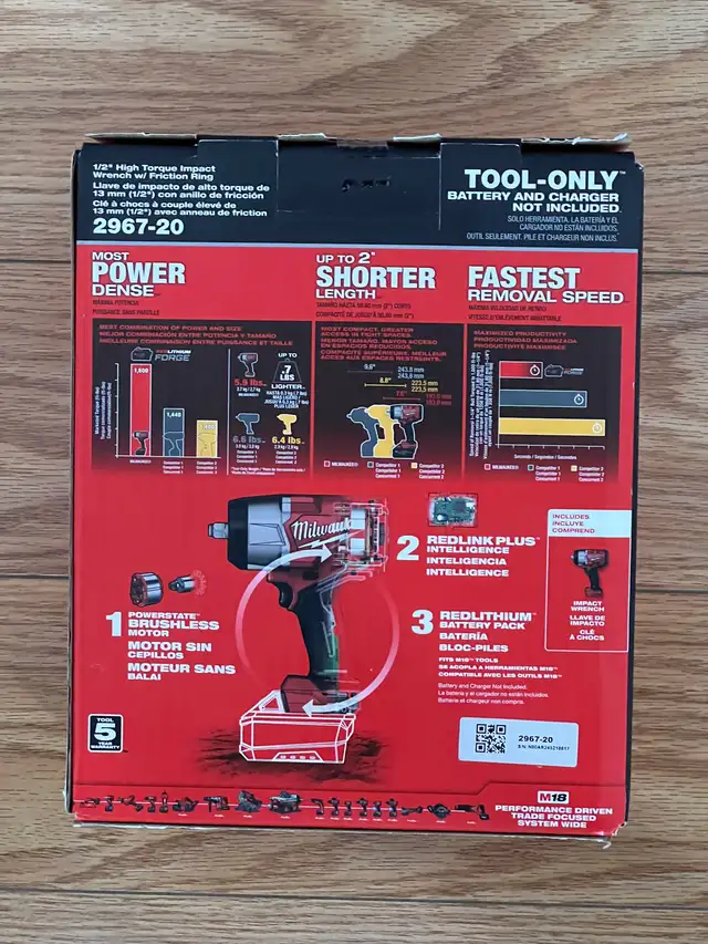 Milwaukee M18 Fuel High Torque Brushless Impact Wrench (In Box) in Power Tools in City of Toronto - Image 3