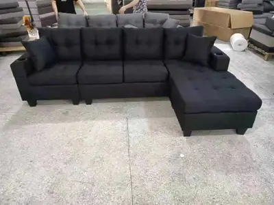 4-Seater New Fabric Sectional Couch. Delivered Free, View more