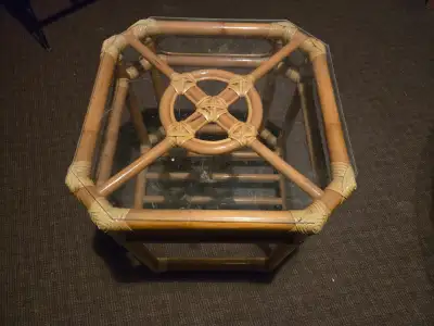 Wicker and Cane End Table / Coffee Table, View more