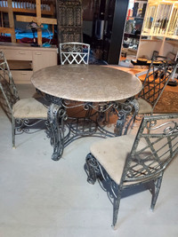 Stone top  table with 4 chairs 