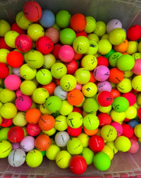 Random Used Coloured Golf Balls sold by the dozen