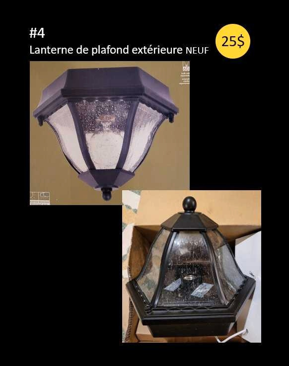 Luminaires extérieur
VOIR PHOTOS  
Modèles et prix variés
 dans Éclairage extérieur  à Ville de Montréal - Image 2