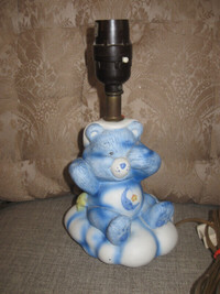 Care Bears 80s Bedtime Blue Bear Porcelain Lamp ~works!
