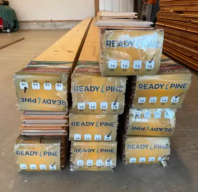 BRAND NEW READY PINE PREFINISHED TONGUE  & GROOVE PANELS, View more