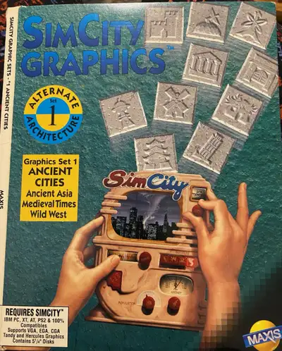 SimCity Graphics Alternate Architecture 1 - BOX ONLY (NO discs included). This box is for the IBM PC...