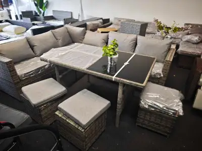 6 PC Outdoor Patio Set with Glass dining table, View more
