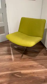 Lime green swivel lounge chair
