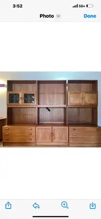 Beautiful Teak Wall Unit- very well maintained