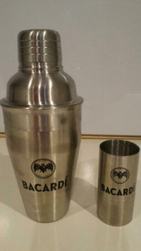 NEW Bacardi Rum Shaker Set 12oz Stainless Steel Cocktail Cup