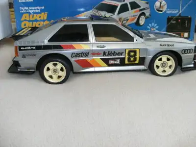A vintage, rare collector's piece "AUDI QUATTRO" from 1985. R/C, Made by Radio Shack. Good condition...