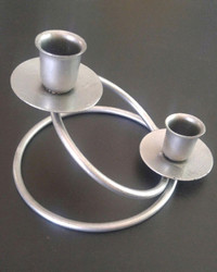 Silver Coloured Candle Holder