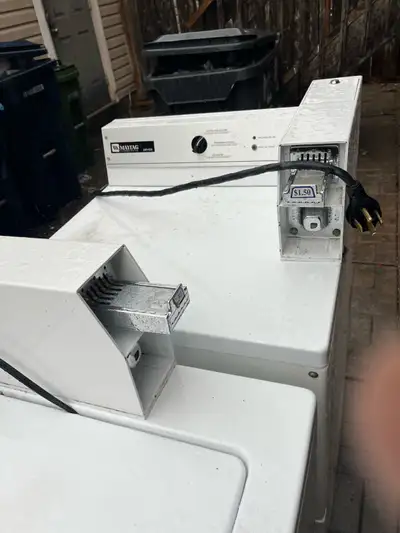 Maytag coin washer and dryer. The dryer works fine . The washer cycles but is not spinning and drain...