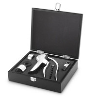 Stainless Steel 6 Piece Wine Tool Set in Wooden Box NEW