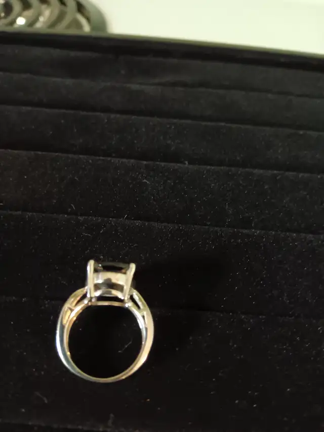 Checkerboard Smokey Quartaz and Sterling Silver Ring.63782627114627123