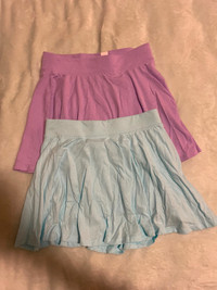 2 PAIRS OF COTTON SKORTS BLUE AND PURPLE - 10/12