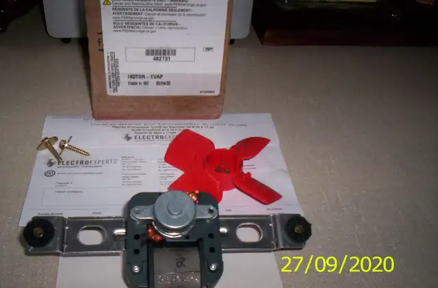 Ventilateur Refrigérateur Whirlpool 482731 Evaporator Fan Motor. in Refrigerators in Longueuil / South Shore - Image 4