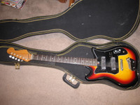 Vintage 1060"s Teisco Sunburst Guitar and Case