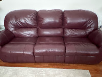 Dufrene leather sofa and lovesear