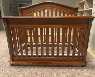 2 in 1 crib to double bed with dresser and nightstand, View more