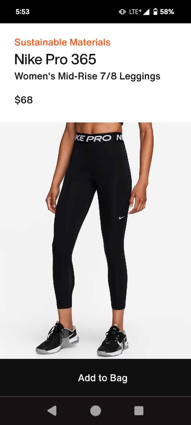 Nike Pro 365Women's Mid-Rise 7/8 Leggings in Women's - Bottoms in Kitchener / Waterloo