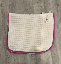 White saddle pad with pink trim