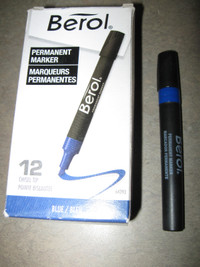 Box of 12 Blue Berol Permanent Markers