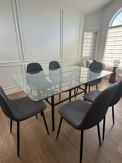 Dining table with 6 chairs, View more