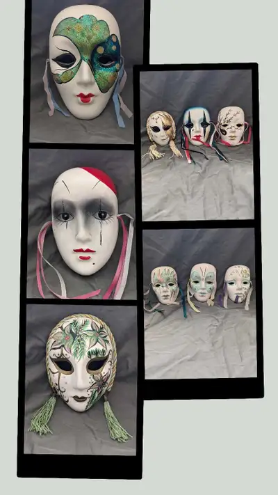 Venetian/Mardi Gras Style Decorative Ceramic Wall Art Masks, View more