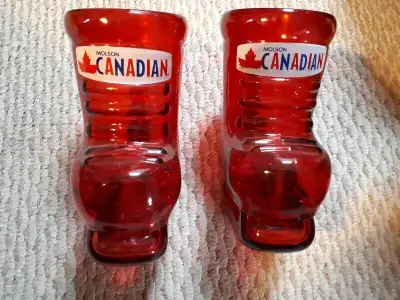 Molson Canadian Red Hockey Skate Mugs x 2, View more