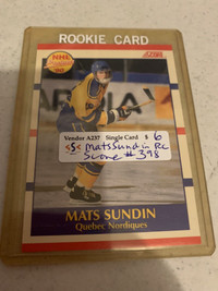 Mats Sundin RC Score 1990-91 #398 Toronto Showcase 320