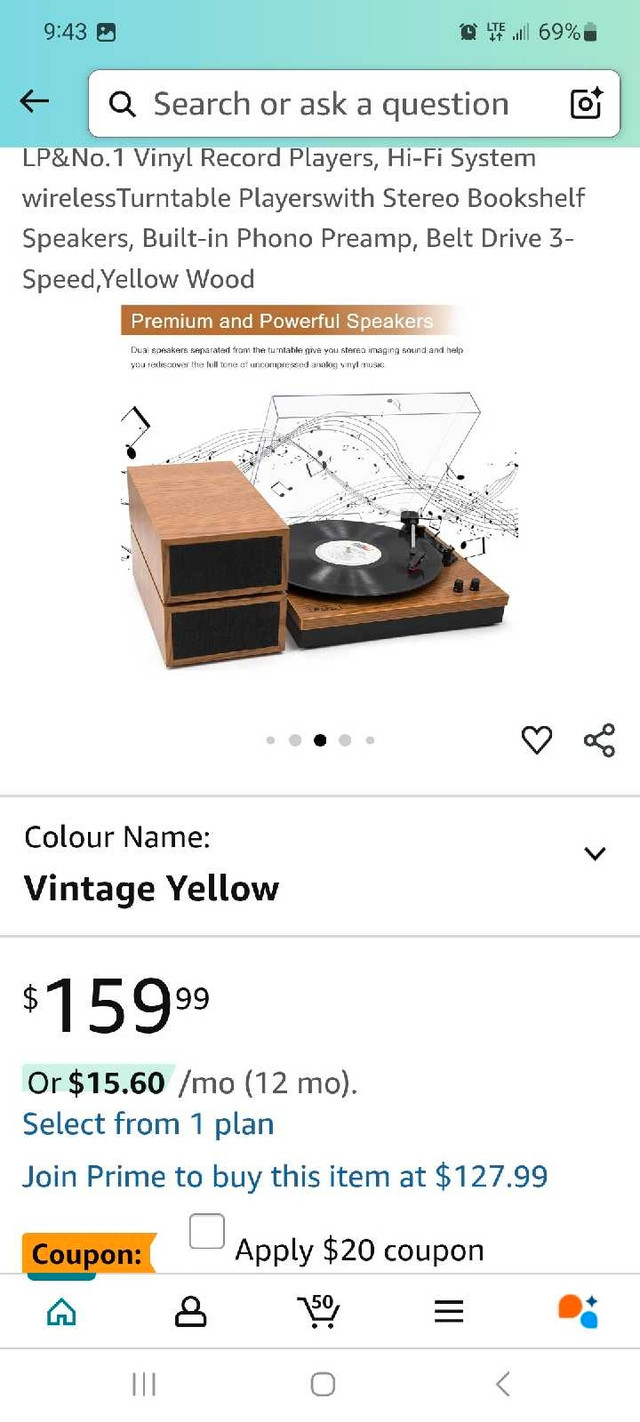LP&No.1 Record Player (new in box) in Stereo Systems & Home Theatre in London - Image 2