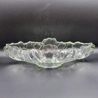 Jeanette Glass Gondola Bowl Fruit Compote Vintage Clear Oblong C