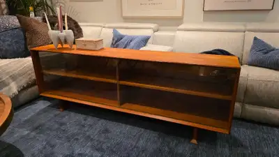 MCM vintage Teak media console cabinet , View more