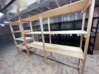 wooden shelving suitable for your basement, garage, or any other