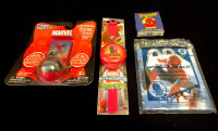 Spider-Man/Daredevil Mix Toy x4 Lot: DD Flicker Ring etc